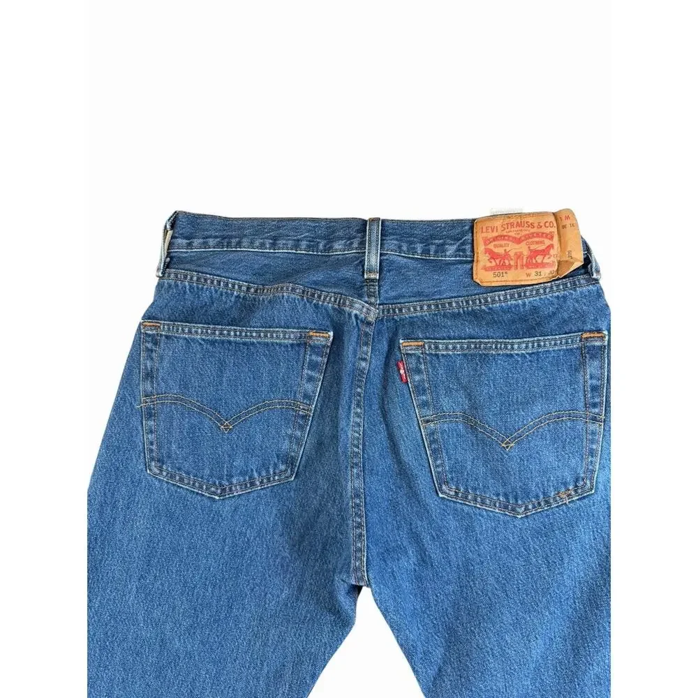Levi’s 501 Original Fit Jeans Mens W31 L30 Button Fly Medium Wash Denim